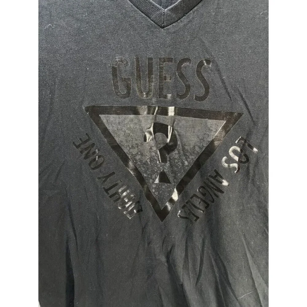 Guess Shirt Boys Large Black Logo Short‎ Sleeve Pullover Tee Youth.